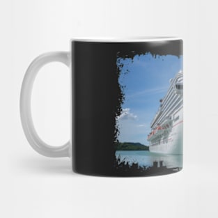 Big cruise ship in port of Antigua Mug